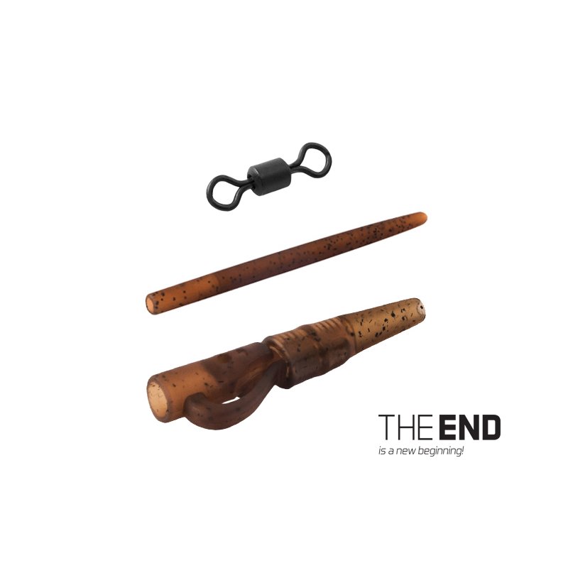 Klipy, obratliky a gumičky THE END na olovo pin-swivel / 6ks