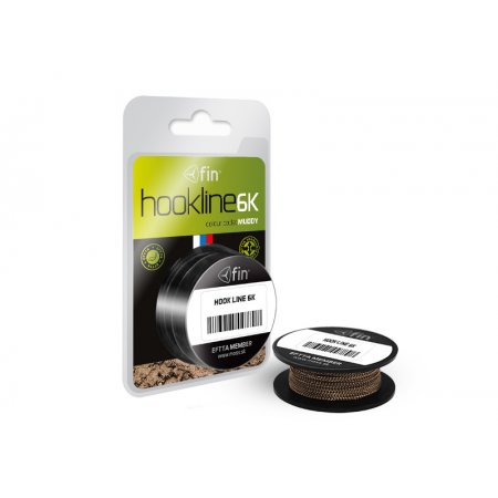 Nadväzcová šnúra na kapre fin HOOKLINE 6K 20m / muddy