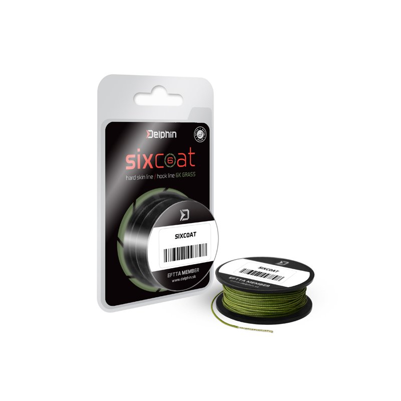 Rybárska šnúra na kapra Skin Line Delphin SIXCOAT grass